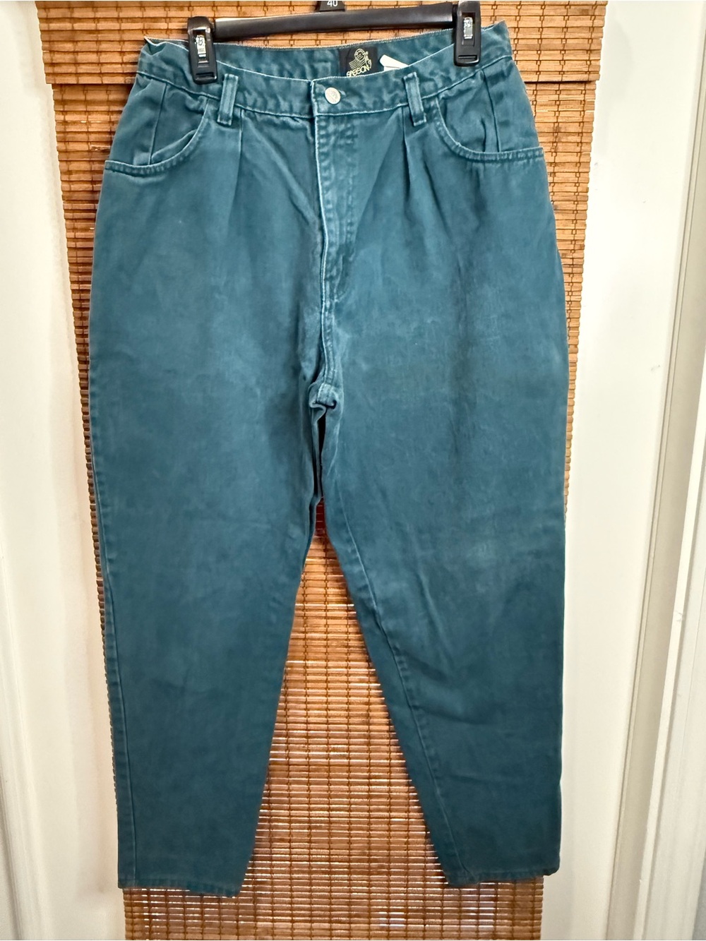 Vintage 1980s Sasson High Rise Tapered Teal Jeans Women’s Size 16 Mom Jeans USA